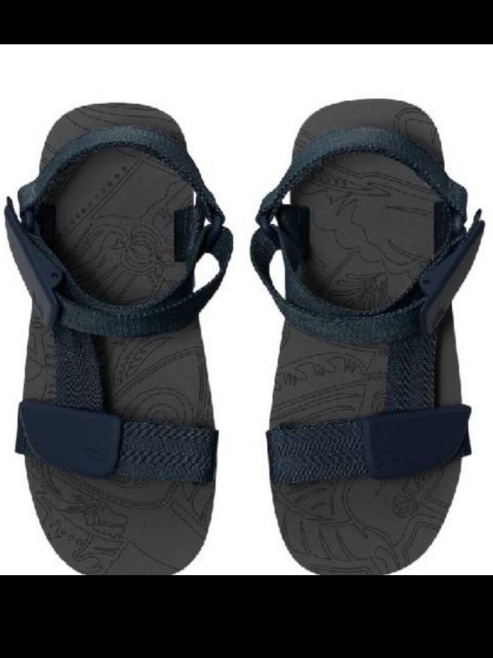 Burberry Black and Blue Logo-Trim Sandals